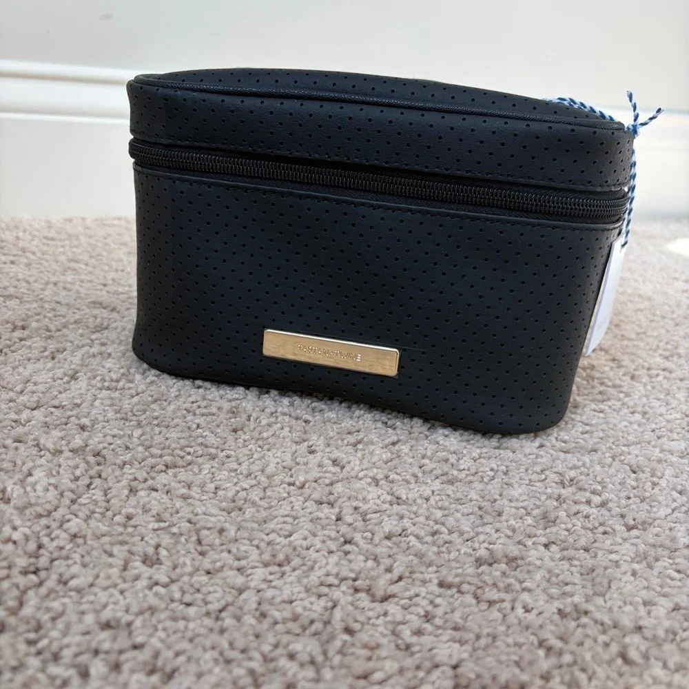 Tartan + Twine Black soft train case Cosmetic Bag two piece set